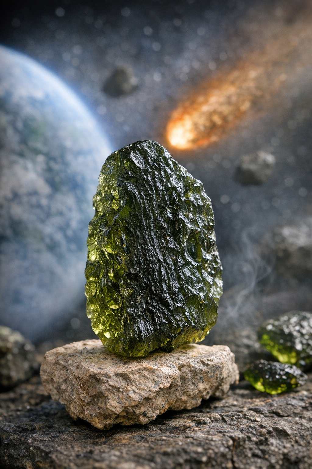 pierre moldavite authentique – cristal Énergétique rare